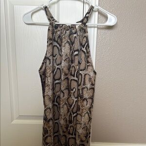 BiBi Snake Print Tank Top - Brown and Black